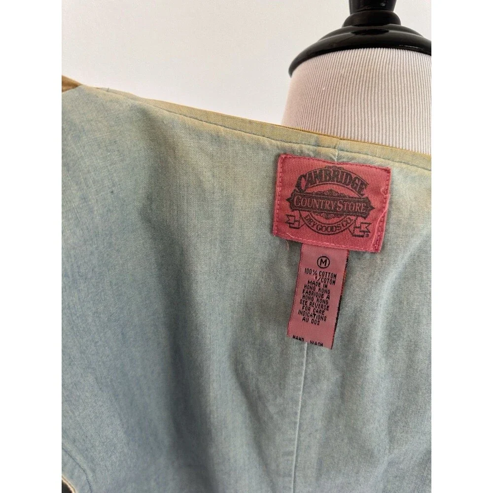 Cambridge Dry Goods Western Vest Open Front Patchwork Quilted Medium M - Picture 12 of 13